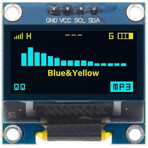 Pantalla Oled 128x64 de 0.96" 4 Pines I2C - Incluye Case