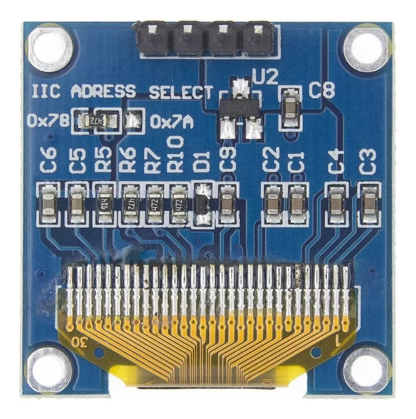 Pantalla Oled 128x64 de 0.96" 4 Pines I2C - Incluye Case