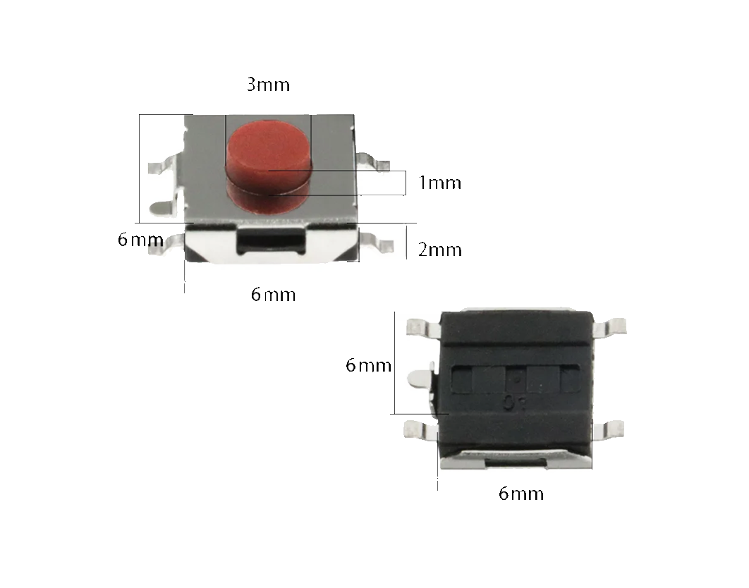 Micro Switch SMD 4 Pines 6x6x3.1 mm