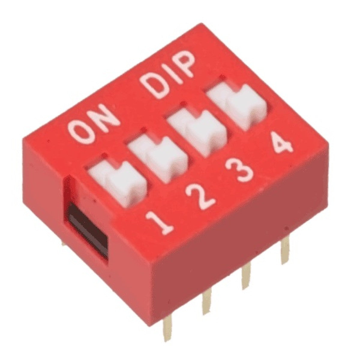 Conector DIP Switch 4 Bits Rojo Red