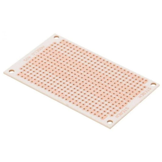 Placa fenólica perforada con pistas de 7,5 cm x 4,5 cm